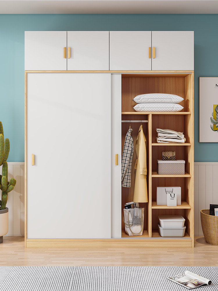 Wardrobe sliding door home bedroom rental room with simple sliding door wardrobe simple assembly small storage cabinet