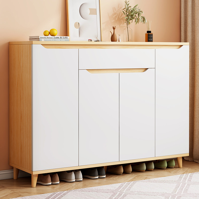 Shoe cabinet home door corridor external locker entry door entry cabinet solid wood legs economical simple door shoe shelf