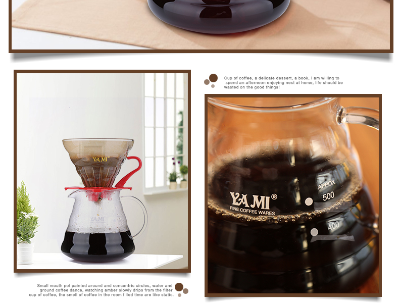 YAMI Yami Cloud pot chia sẻ nồi cà phê nồi thủy tinh nồi cà phê tay cà phê nồi dụng cụ cà phê xay cafe cầm tay