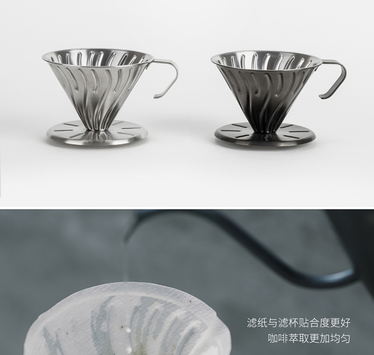 CAFEDE KONA tay lọc cà phê cốc inox loại nhỏ giọt v cà phê cốc thiết bị cà phê bình pha cafe cold brew