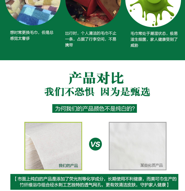 Khăn tắm dùng một lần khách sạn cung cấp thực vật sợi tre không dệt khăn tắm - Rửa sạch / Chăm sóc vật tư túi đựng đồ cá nhân mini