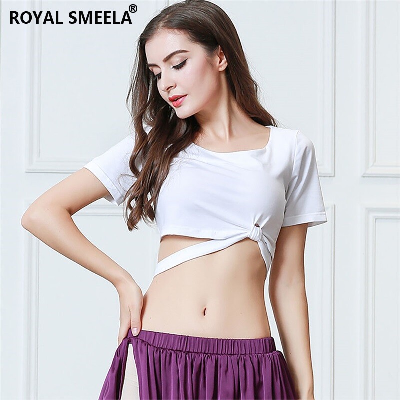 Belly dance top 2019 new short-sleeved practice suit sexy clothing women's autumn and winter oriental dance dance suit beginners