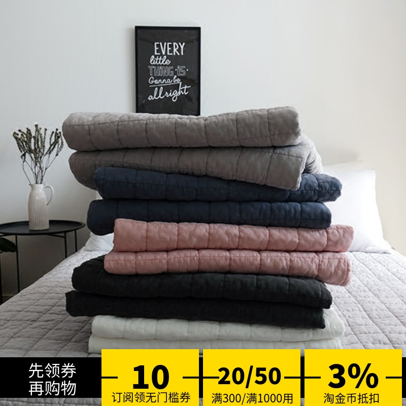 Aika Love Home Korea Bed Pint Color Washed Cotton Soft Panes Quilted Summer Quilted With Bed Linen Multicolored