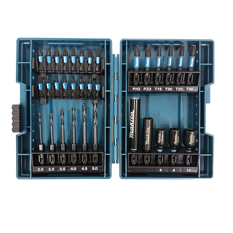 makita pasta pasta 43 pieces 33 pieces 33 pieces of colored screw screwdriver head suit rainbow case electric inner socket head