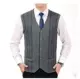 Mùa xuân và mùa thu Mao vest nam đan len trung niên nam không tay áo vest lỏng lẻo cha mặc vest phù hợp với vai