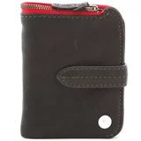 Японский кошелек, короткий картхолдер, бумажник с молнией, из натуральной кожи