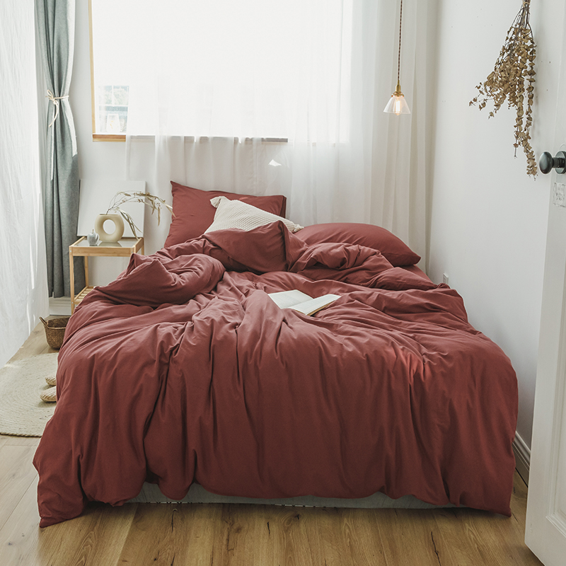 four piece net red quilt cover 1.8m bed sheet bedspread