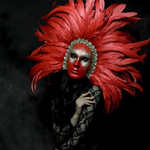 Full face lady feathers Venice creative lizard face drama Facebook joker clown Peacock wedding funny mask