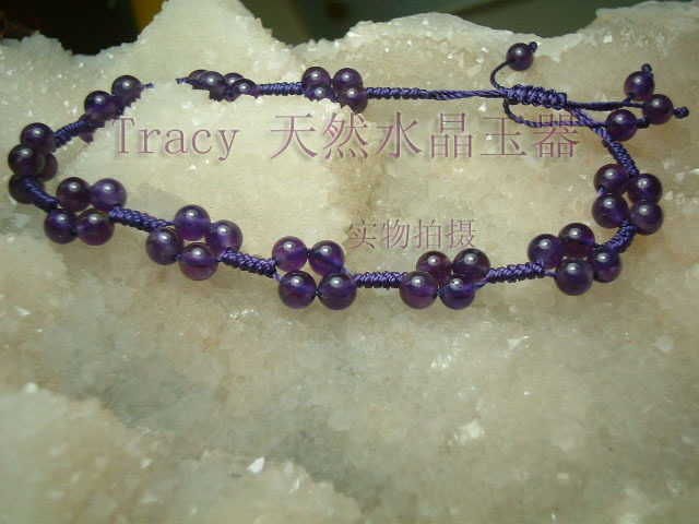 Natural Amethyst Anklet Field Type Pure Handmade Popular Jewelry