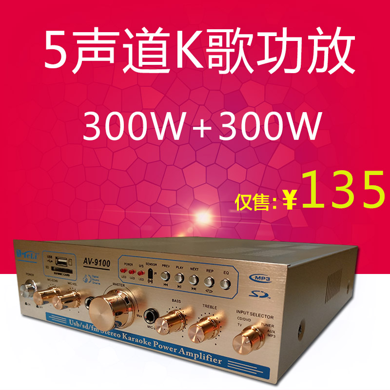 5 channel home USB karaoke home theater professional power amplifier high power audio power amplifier 220v TELI
