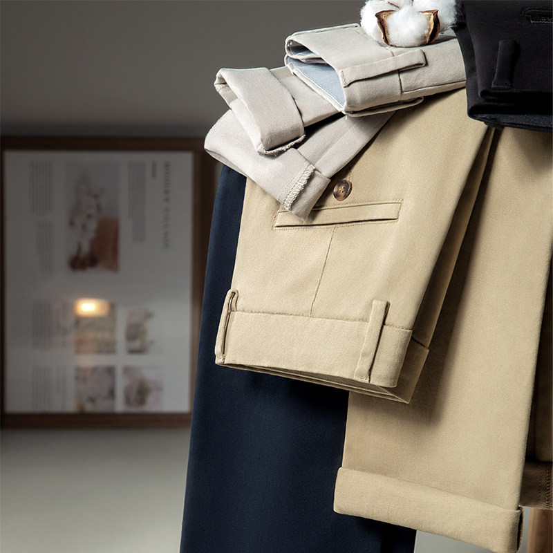 2021 spring new slim casual pants trousers men's straight business formal trousers Korean version of the trend cigarette pipe pants