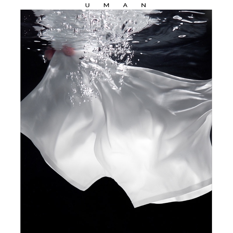 U men's underwear Ultra-thin mesh breathable boxer shorts comfortable pure cotton file incognito youth ice silk boxer shorts slits