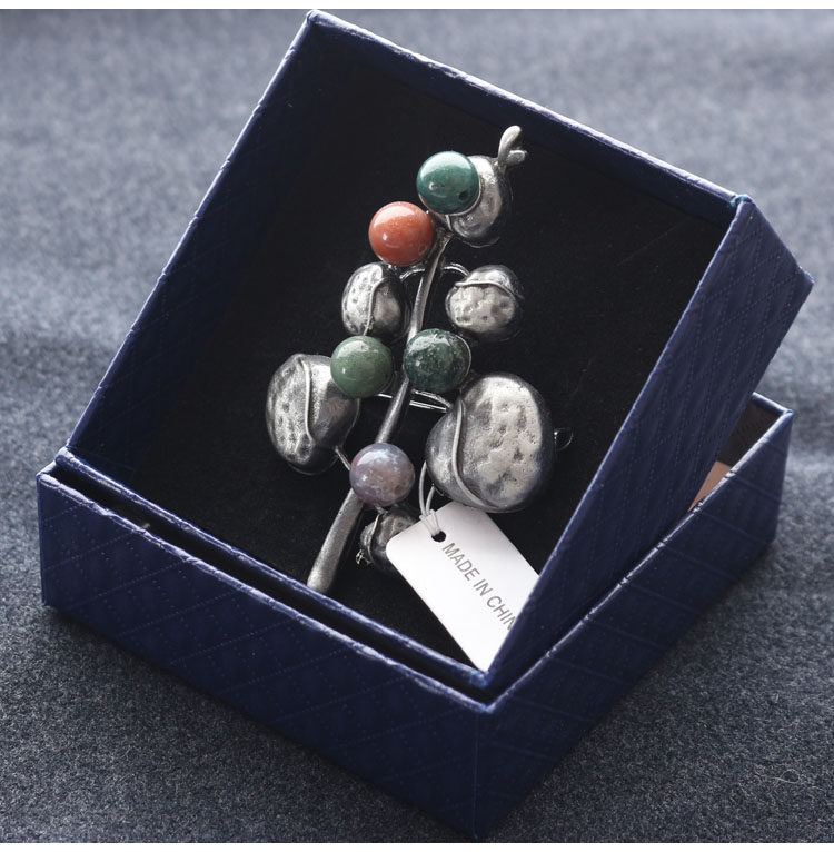 Broche femme en cristal naturel pierres semi-précieuses - Ref 1177539 Image 9