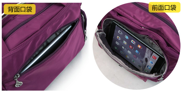 Thời trang giản dị túi xách nylon nữ túi đeo vai phụ nữ trung niên túi vải vải bóng vừa túi Messenger túi louis vuitton nữ
