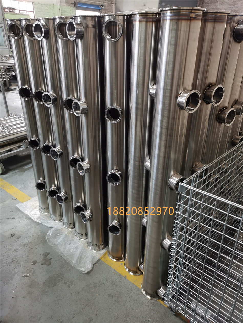 Non-marked custom 304 stainless steel water distributor water meter column water cooled pipe vacuum tube collector shunt tube