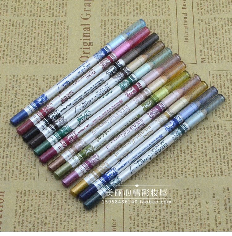Cos trang điểm cô gái trang điểm Yingcuo Harajuku rượu vang đỏ xanh xanh tím bạc hồng nhiều màu lông mày bút chì kẻ mắt - Bút kẻ mắt kẻ mắt lâu trôi