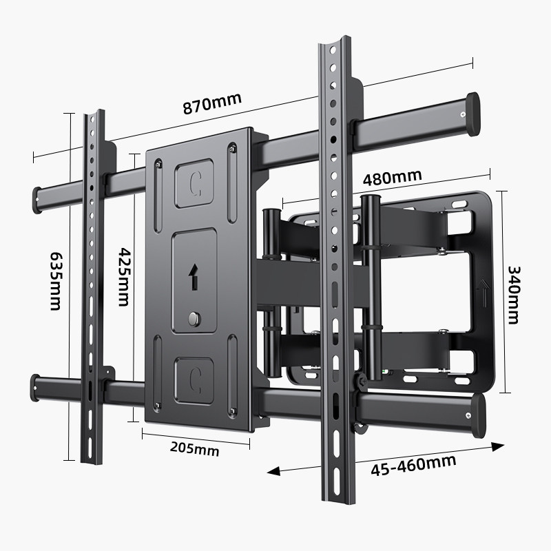 Ultra-Thin Tv Mount, Telescopic and Rotatable, Wall-Mounted Bracket, Universal for 55, 65, 75, 85, 100inch Inch All-In-One Machines
