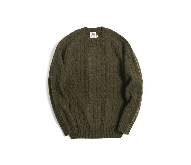 Nhà máy sản xuất chăn bông quốc gia ShetlandWool Áo len cổ điển của Anh xoắn áo len thô và đầy lông mịn áo thun nam hàng hiệu