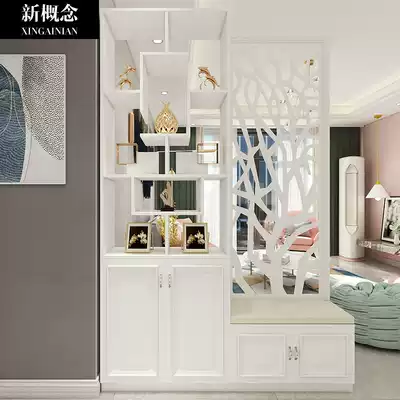 The porch cabinet partition living room kitchen into the entrance hall is facing the door screen shoe cabinet integrated ancient frame solid wood Chinese style