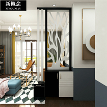 Entry door to door porch cabinet shoe cabinet integrated Nordic hollow decorative screen partition living room cabinet double-sided wall