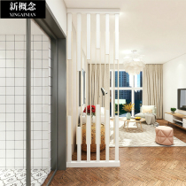 Living room screen partition porch light luxury style simple modern decoration entrance hall high to top solid wood pillar fence