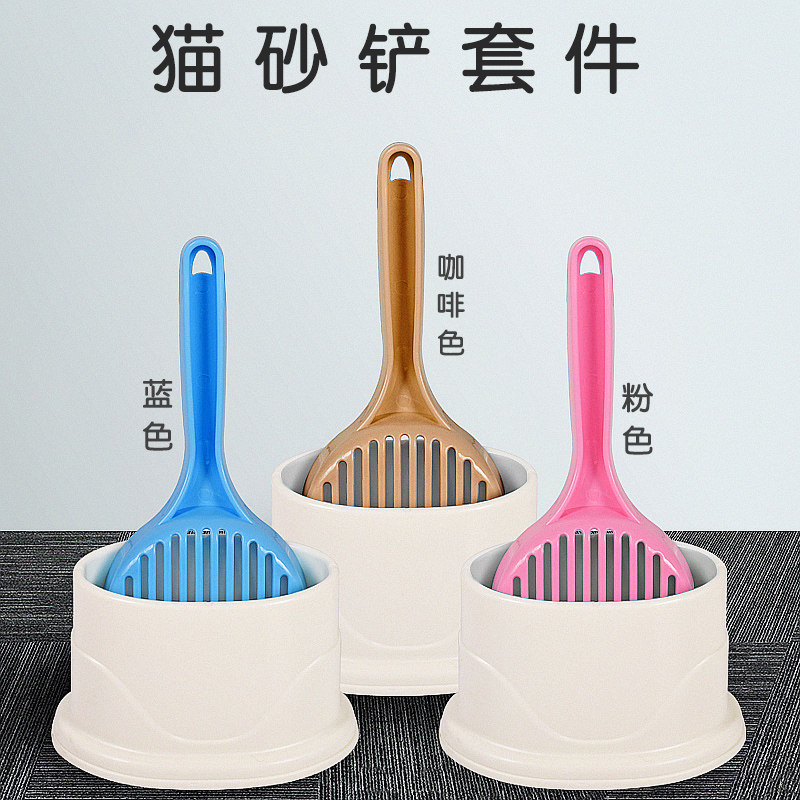 Large cat litter spatula set tofu sand puffed earth pine wood cleaning cat toilet shovel cat cat sand exclusive
