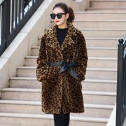 áo khoác lông thú sang trọng của phụ nữ mùa đông dài Leopard áo ấm lớn