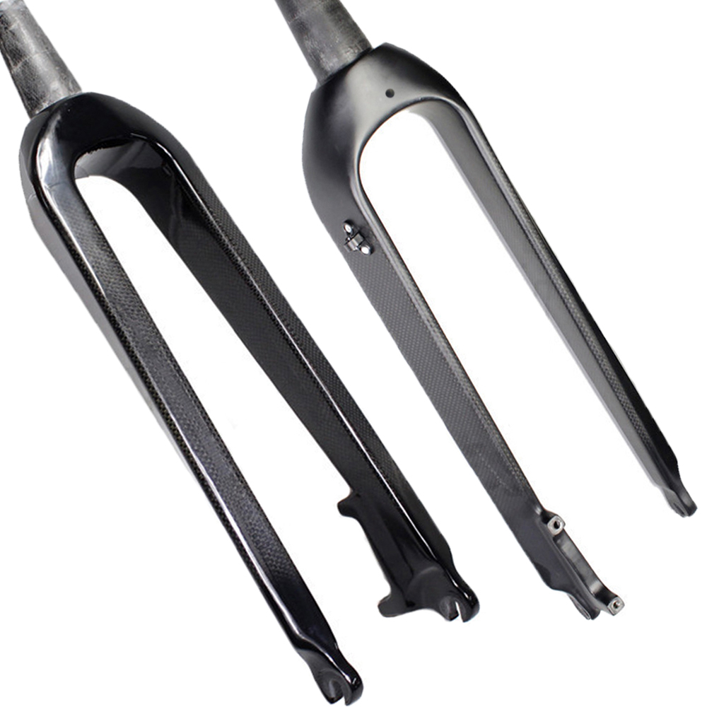 Carbon Fiber Mountaineering Bike Cone Tube No Shock-Proof Front Fork Bike Hard Fork 3K Carbon Fork Disc Brakes 26 27 5 29 inch