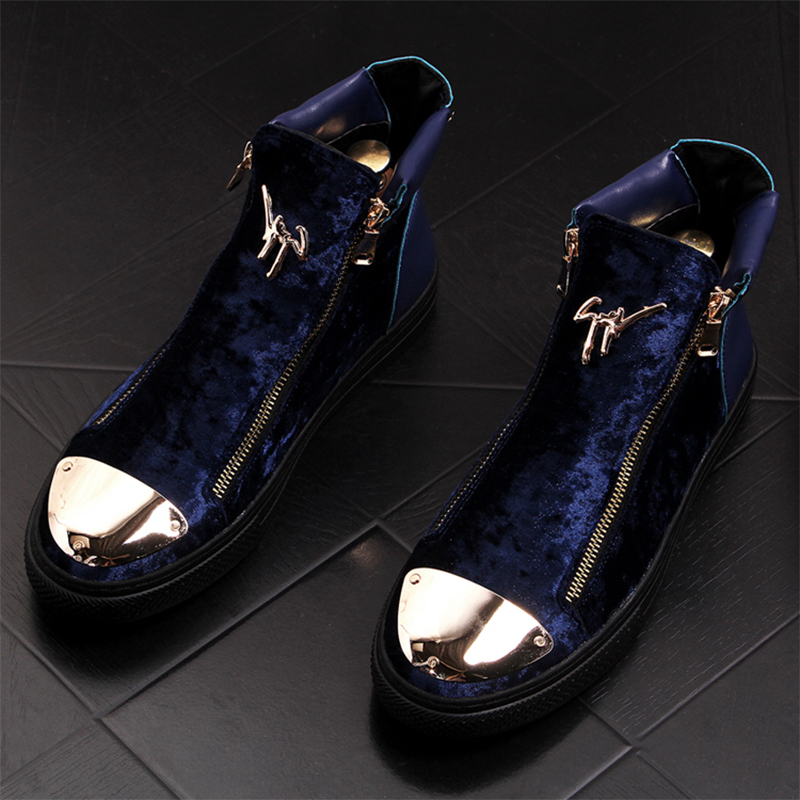 High tube men's shoes 2021 autumn and winter New Korean version of Joker casual shoes trend zipper short boots plus velvet warm Martin boots