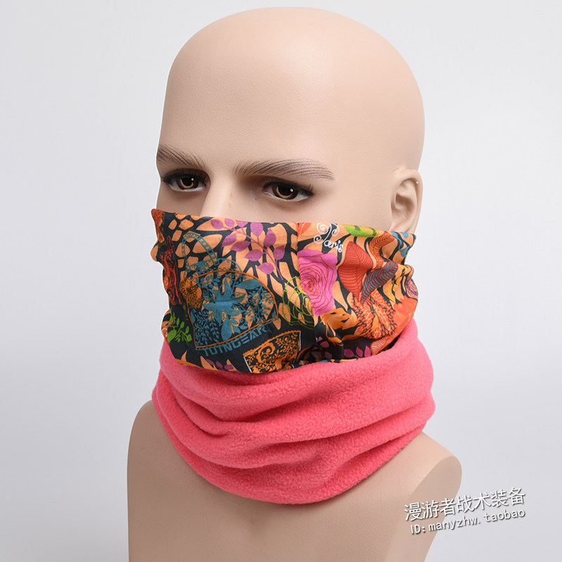 Stock Clear Bin Totem Warm Grip Suede Scarf Magic Sticker Headscarf Mask Two Sections Style Riding Scarves Scarf