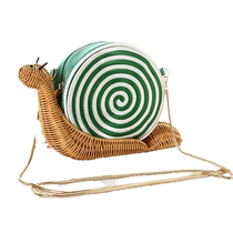 Japanese Balinese pure handicraft vines woven beach retro embroidery solid small snails inclined cross-pack female new