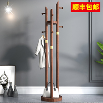 Solid wood coat rack floor simple modern three-pole hanger bedroom home Net red multifunctional clothes shelf