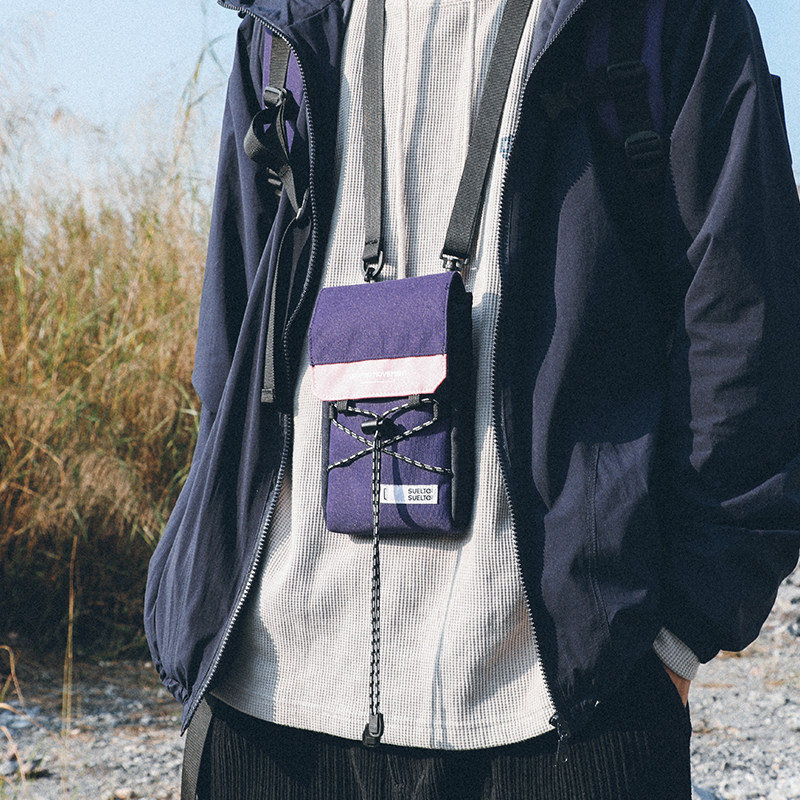 ACROSS LAB mobile phone bag men's messenger carry-on portable vertical hand-held one-shoulder disco bag women's tide hanging neck outdoor