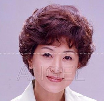 Lady Real Hair Wig Mid Old Wig Short Hair Girl Live-action Hair Wig Sets Women Short Curly Hair