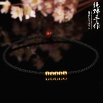Gold transfer beads handmade x woven 1mm simple red rope hand rope simple couple bracelet student anklet female
