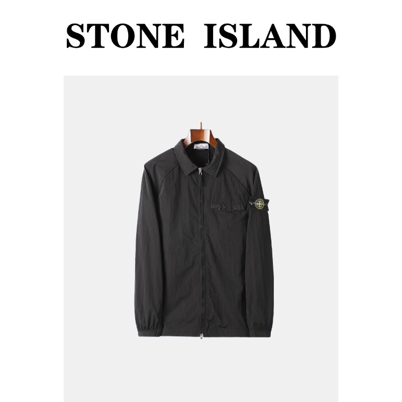 [In-Stock in China] Stone Island Metal Nylon Jacket Zip-Up Shirt Top