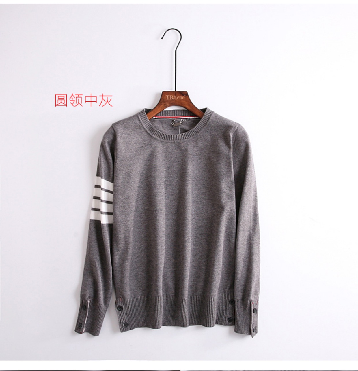 Áo len nữ TB áo len ngắn cổ rộng áo len cổ tròn mùa xuân và mùa thu là phiên bản mỏng của Hàn Quốc dài tay mới - Đan Cardigan áo len dáng dài