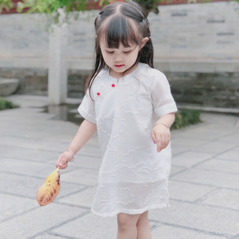 Children Spring Summer Season New Improved Qipao Girl Girl China Wind Foreign Dress Light Retro Mother Woman Dress Chinese Princess Dress