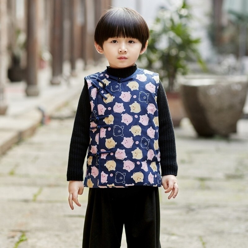 Baby vest Tang dress male and female child waistcoat Children's waistcoat Children 2022 autumn Winter Chinese wind waistcoat Waistcoat Shoulder