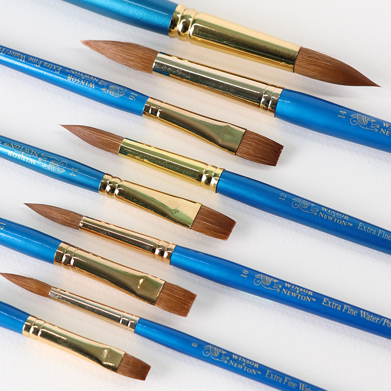 British Windsor Newton Song Mink Professional Blue Pole Watercolor Painting Pen Round Head Beginner Brush Hook Pen Soft Head-Taobao