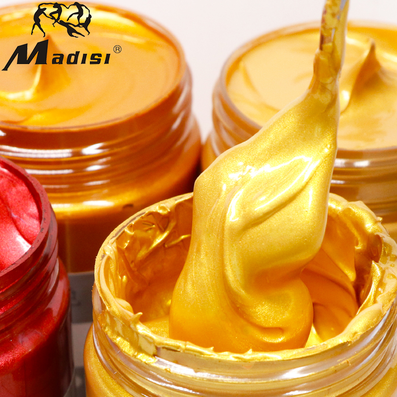 Mattis propylene pigments 300ML gold silver color fluorescent pearlescent grey series DIy hand-painted textile wall painted stones