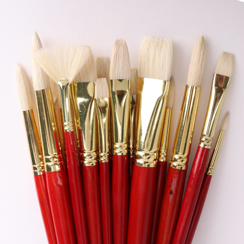 Windsor Newton Red Pole Pig Mane Oil Paintbrush Special Pole Round Head Sector Hazelnut Painting Pen Professional Full Set-Taobao