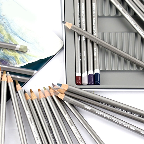 Британский Derwent Graphitint Graphitint Graphite Dissolon Line Профессор Студент Профессиональный ведущий цвет