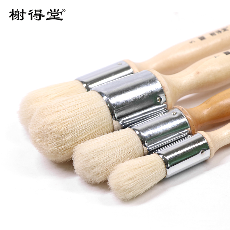 Beijing Xidetang 2916 pig bristle round head round rod oil painting pier 1 3 5 7 acrylic oil brush