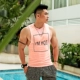 Ông Hui Mùa hè Tiếng Anh In Áo thun nam không tay Áo thun nam Slim Thể thao châu Âu và Mỹ Thể thao thun cotton - Áo vest cotton