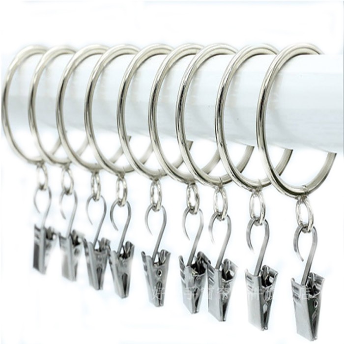 Curtain clips Hook Type Accessories Hanging Rings Rings rings Circle Bath Curtain Clasp fixed clip Roman stem thickened ferrule clips