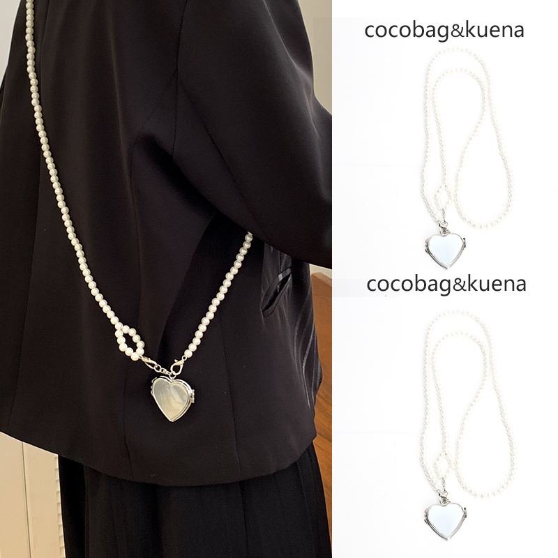 Summer Fashion Personalized Pearl Chain Crossbody Bag 2026 New Heart-Shaped Accessory Waist Bag Heart-Shaped Makeup Mirror