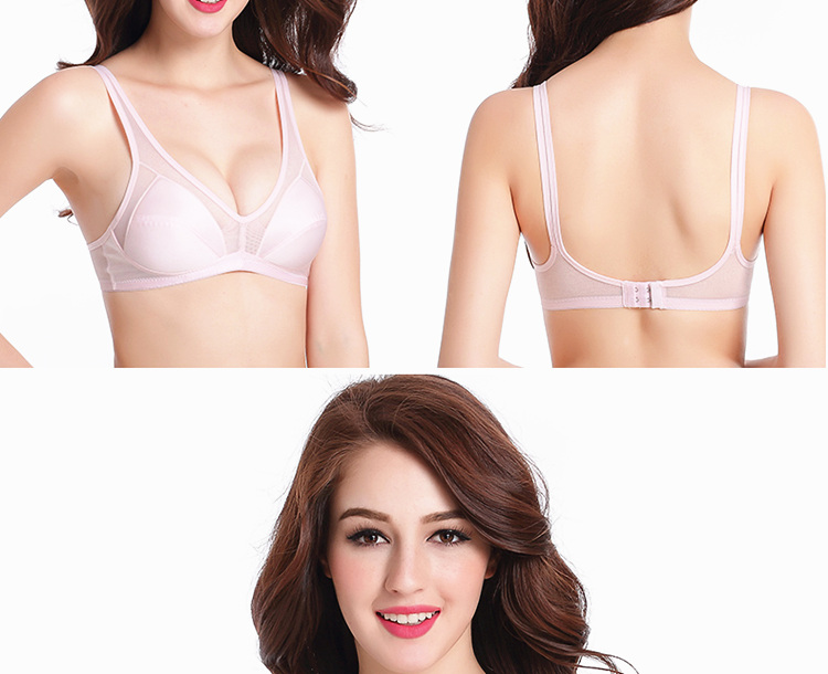 Bốn mùa không có vòng thép không ràng buộc hiển thị áo ngực nhỏ đầy đủ phần mỏng đồ lót thu thập thoáng khí điều chỉnh kích thước lớn áo ngực quần xì áo vú