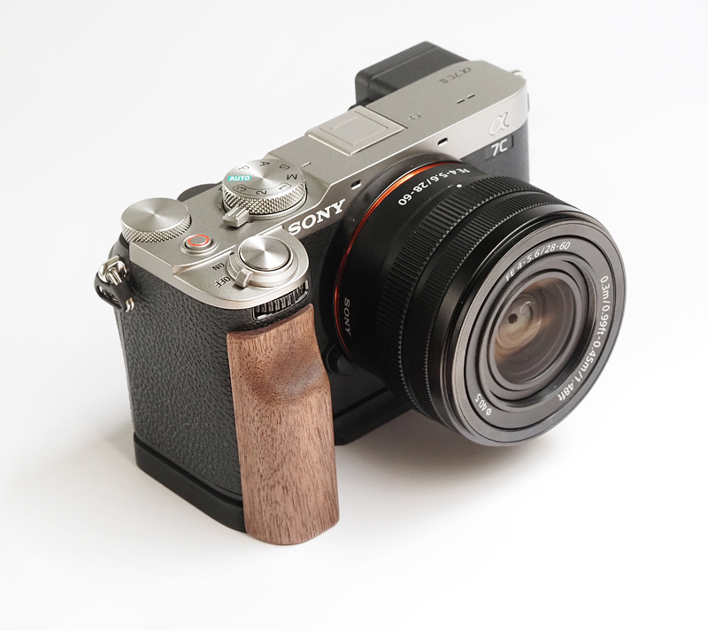 A7C2 A7CR ソリッドウッドハンドル ハンドメイド オリジナル 薄型デザイン ソニー A7C2 II A7CR に最適