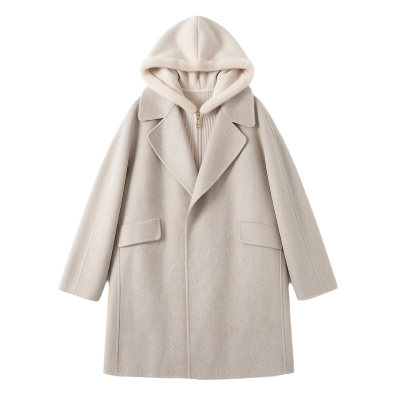 The Last Few Items Are on Limited-Time Sale: Luxurious Mink Fur Inner Layer + Wool-Silk Blend Coat Two-Piece Set